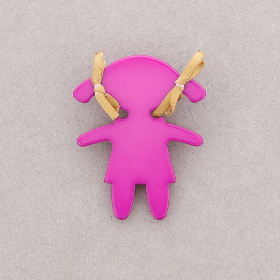 RESIN DOLL BROOCH