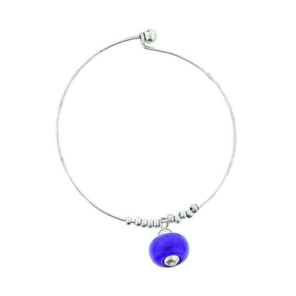 PULSERA ARO CUENTAS METAL CRISTAL