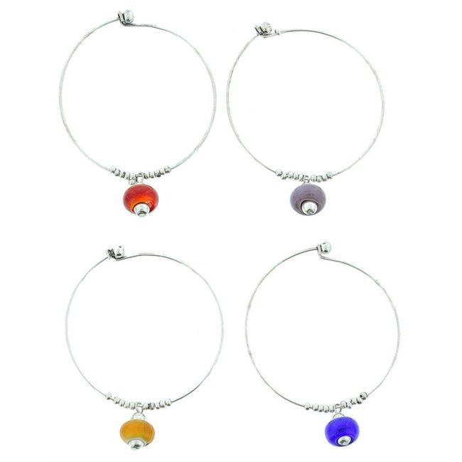 PULSERA ARO CUENTAS METAL CRISTAL