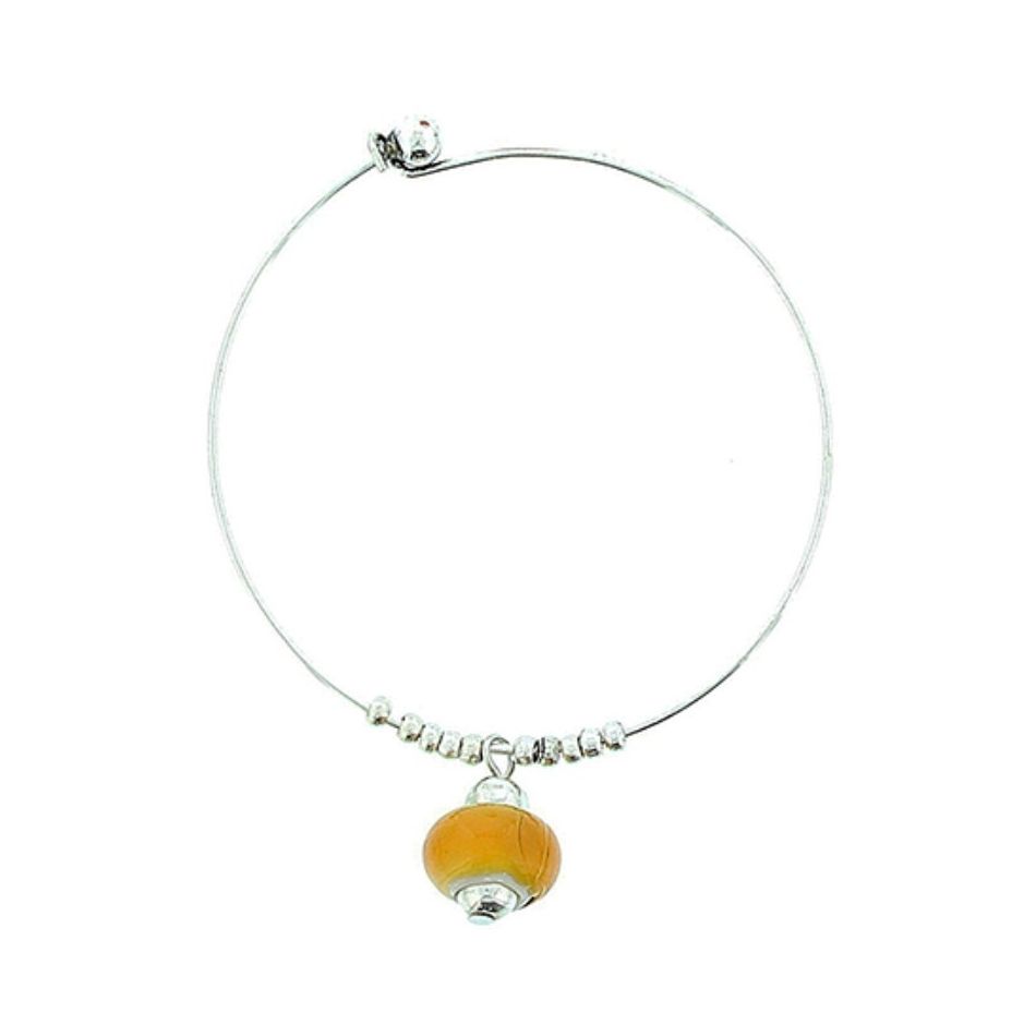 PULSERA ARO CUENTAS METAL CRISTAL