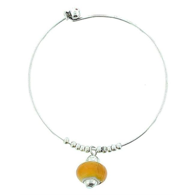PULSERA ARO CUENTAS METAL CRISTAL
