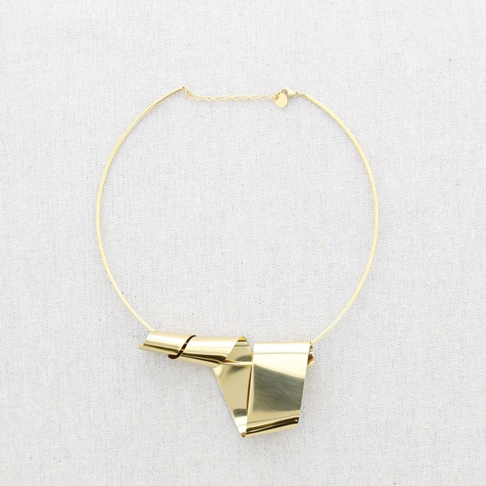CHOKER ACERO COLGANTE FORMA IRREGULAR