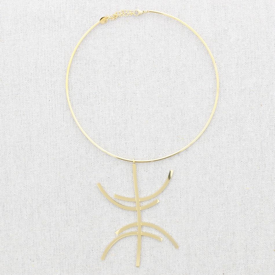 CHOKER ACERO COLGANTE TIRAS