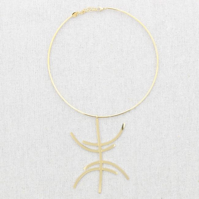 CHOKER ACERO COLGANTE TIRAS