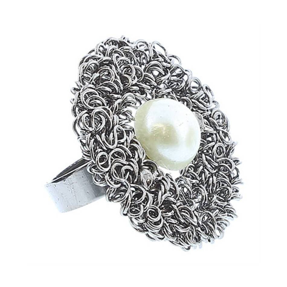 ANILLO ALAMBRE PERLA