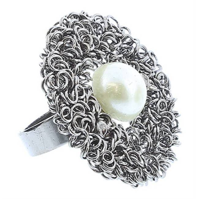 ANILLO ALAMBRE PERLA