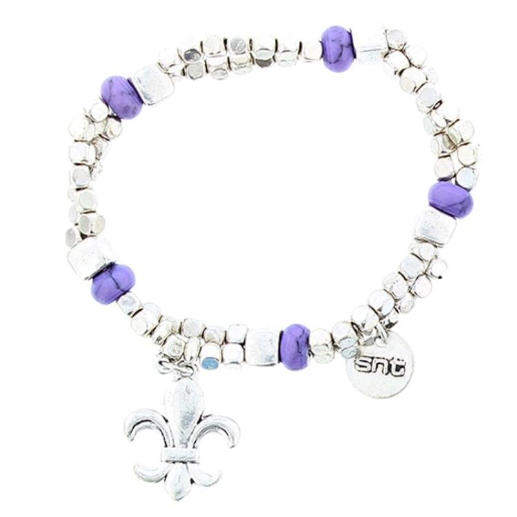 PULSERA CUENTAS METAL PIEDRAS