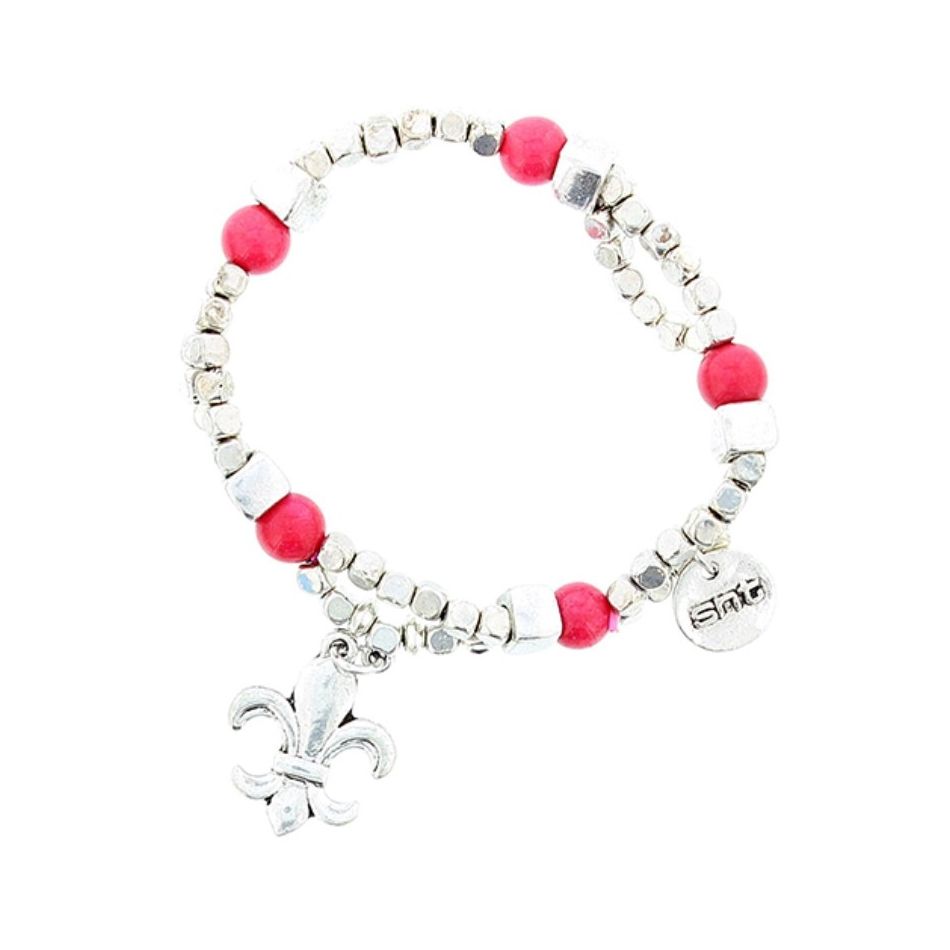 PULSERA CUENTAS METAL PIEDRAS