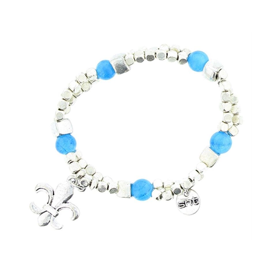 PULSERA CUENTAS METAL PIEDRAS