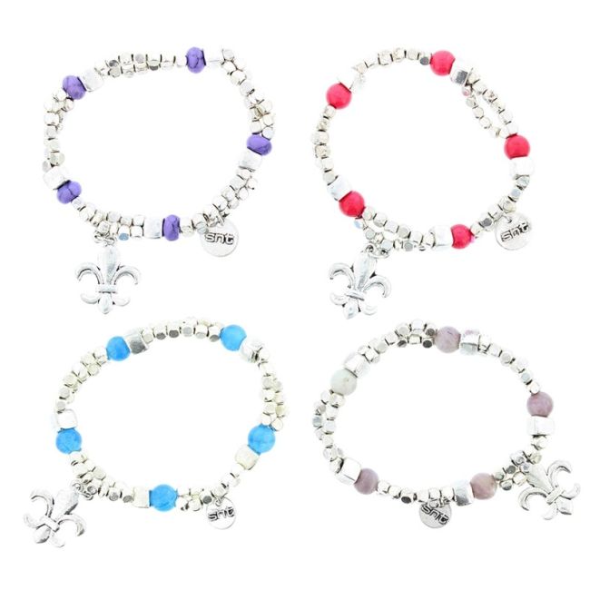 PULSERA CUENTAS METAL PIEDRAS