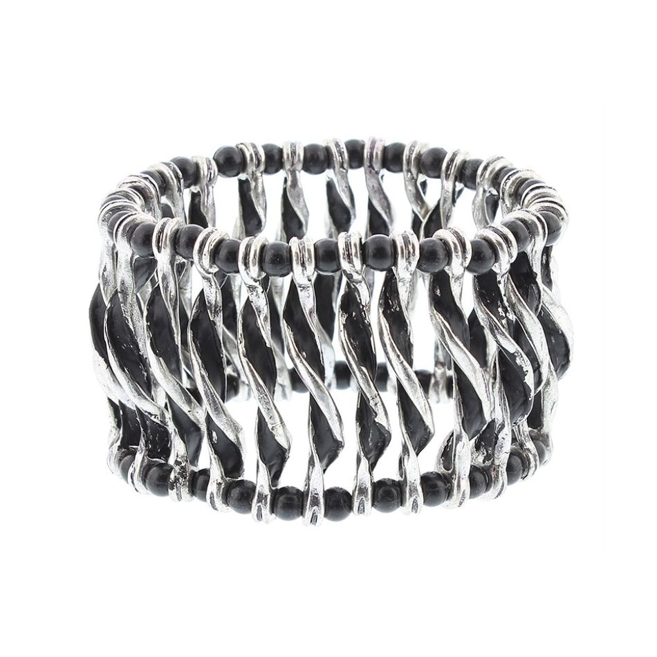 PULSERA CUENTAS METAL RESINA