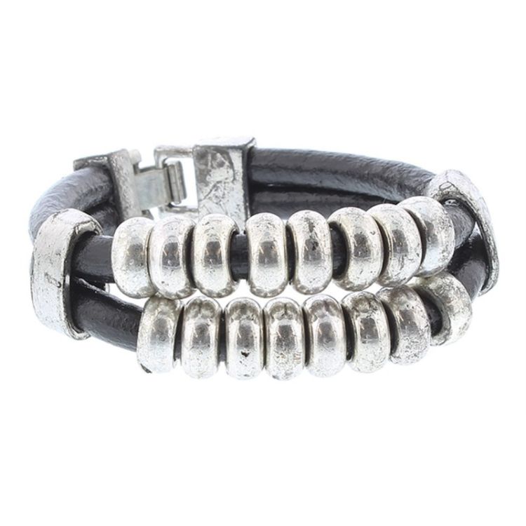 METALLIC LEATHER BRACELET