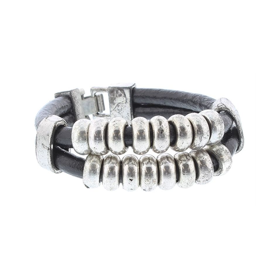 PULSERA CUERO METAL