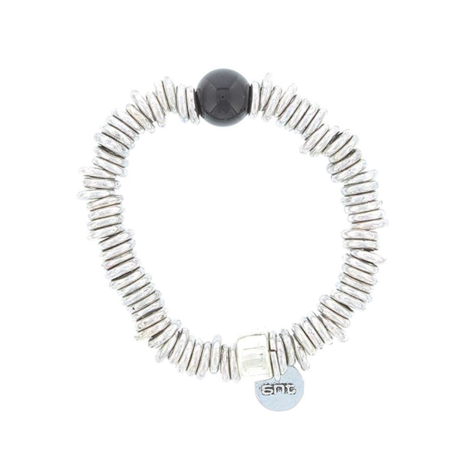 PULSERA CUENTAS METAL CRISTAL