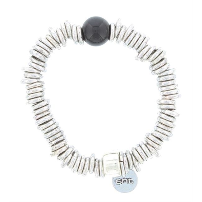PULSERA CUENTAS METAL CRISTAL