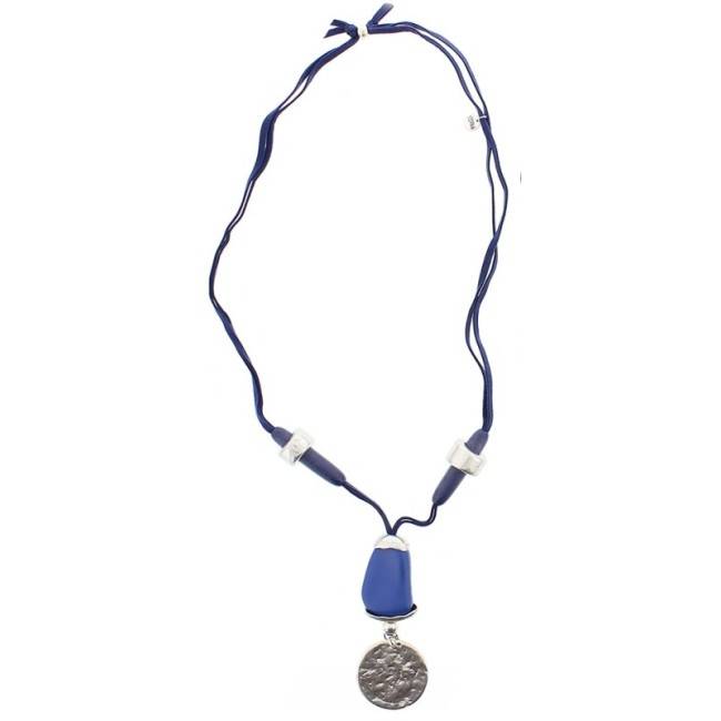 LONG NECKLACE METAL RESIN BEADS