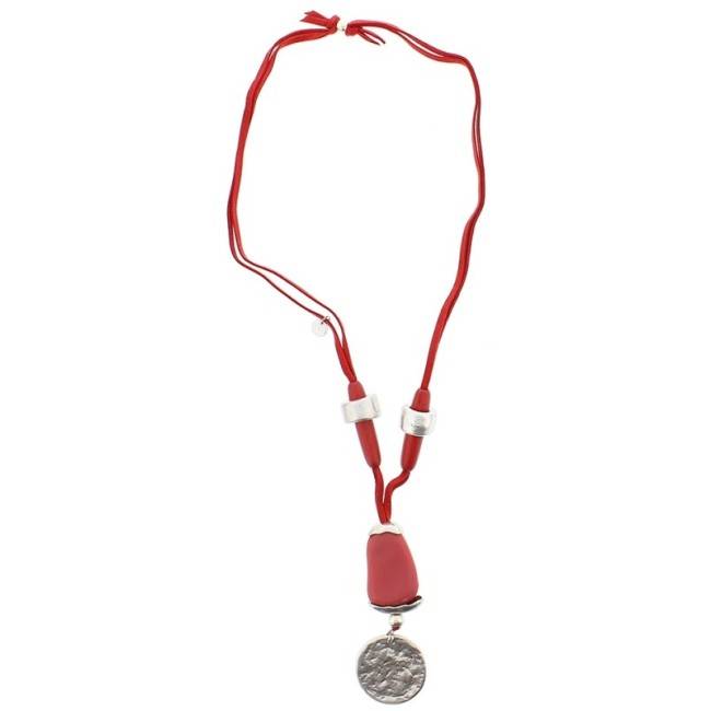 COLLAR LARGO CUENTAS METAL RESINA