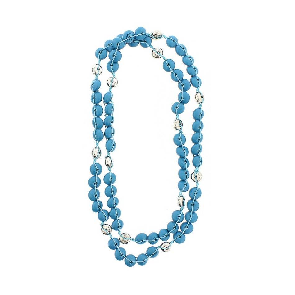 COLLAR LARGO CUENTAS MADERA