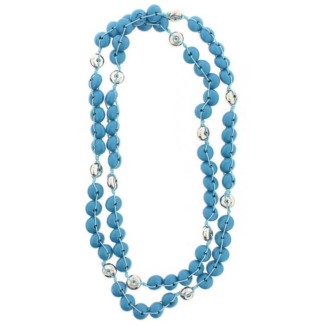 COLLAR LARGO CUENTAS MADERA