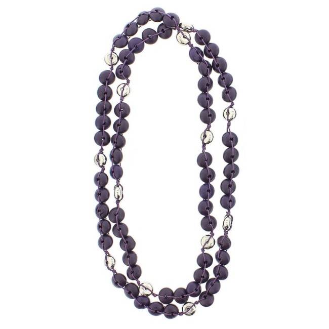 COLLAR LARGO CUENTAS MADERA