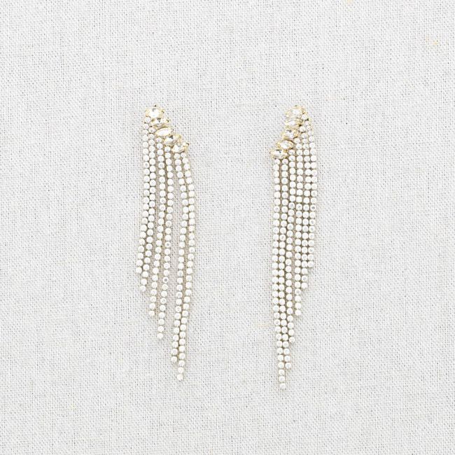 CRYSTAL RAIN STEEL EARRINGS