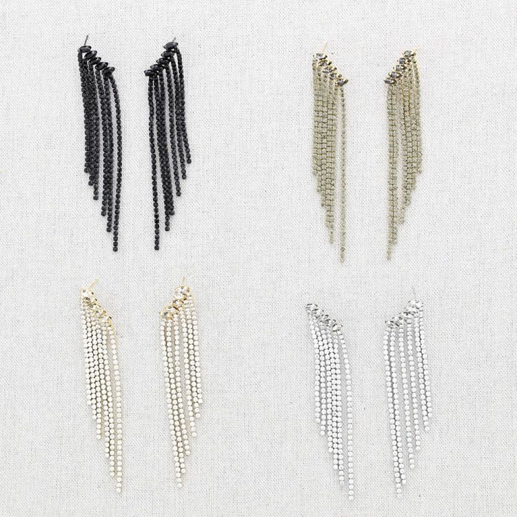 CRYSTAL RAIN STEEL EARRINGS 2