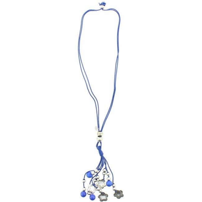 COLLAR LARGO CUENTAS METAL PIEDRAS