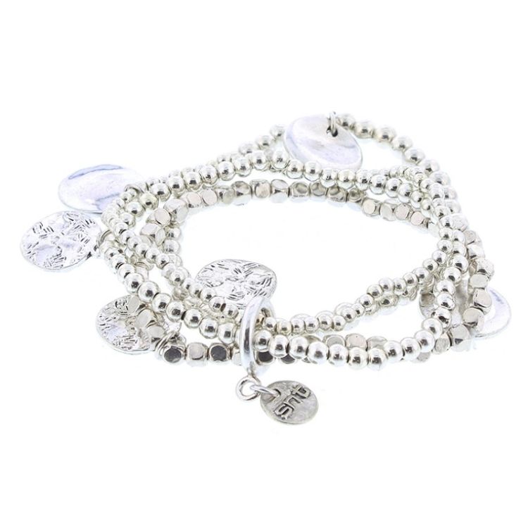 4 METAL BEADS STRAPS BRACELET