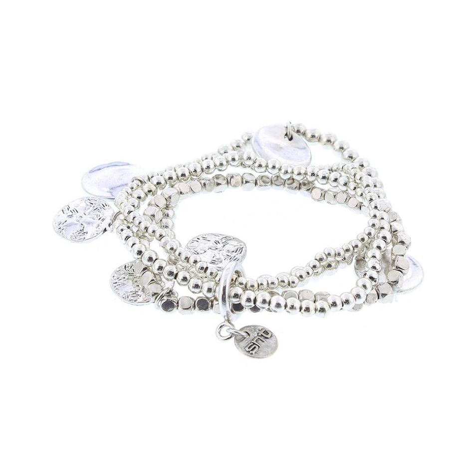 4 METAL BEADS STRAPS BRACELET