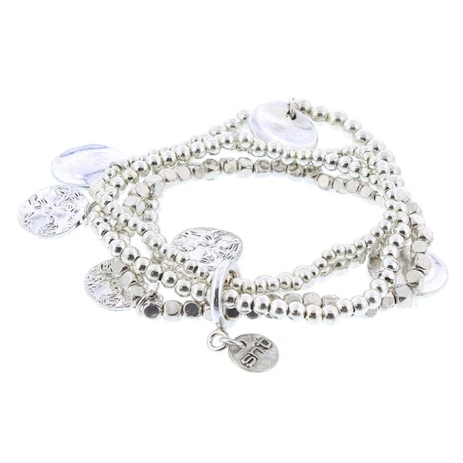4 METAL BEADS STRAPS BRACELET
