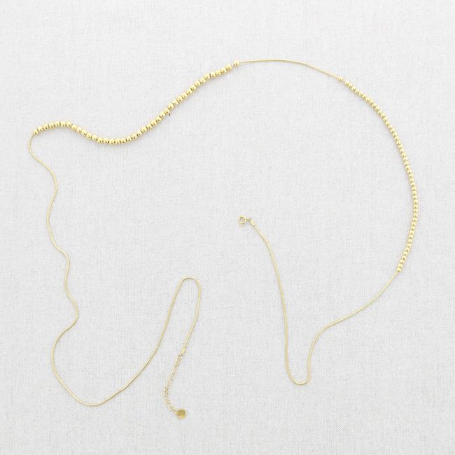 COLLAR LARGO ACERO CADENA BOLITAS