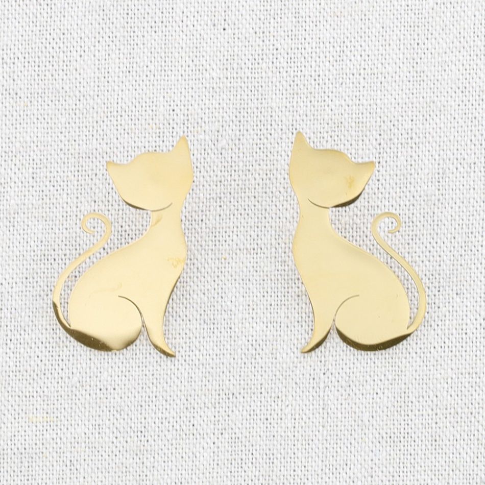 PENDIENTES ACERO GATITO