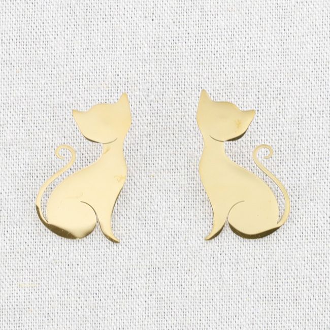 PENDIENTES ACERO GATITO