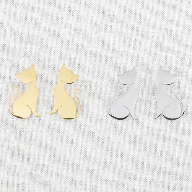 KITTEN STEEL EARRINGS