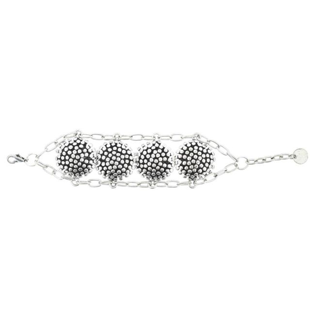 PULSERA CADENA CUENTAS METAL