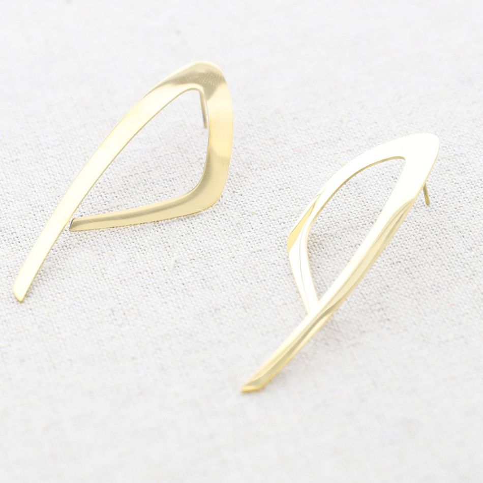 STEEL EARRINGS IRREGULAR SHAPE