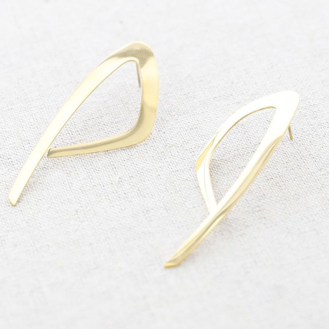 STEEL EARRINGS IRREGULAR SHAPE
