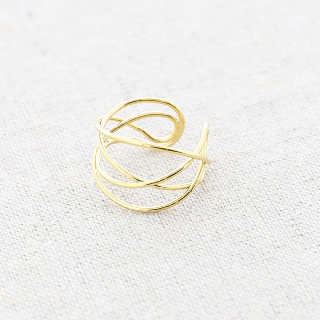 STEEL RING WITH FOUR IRREGULAR STRIPS