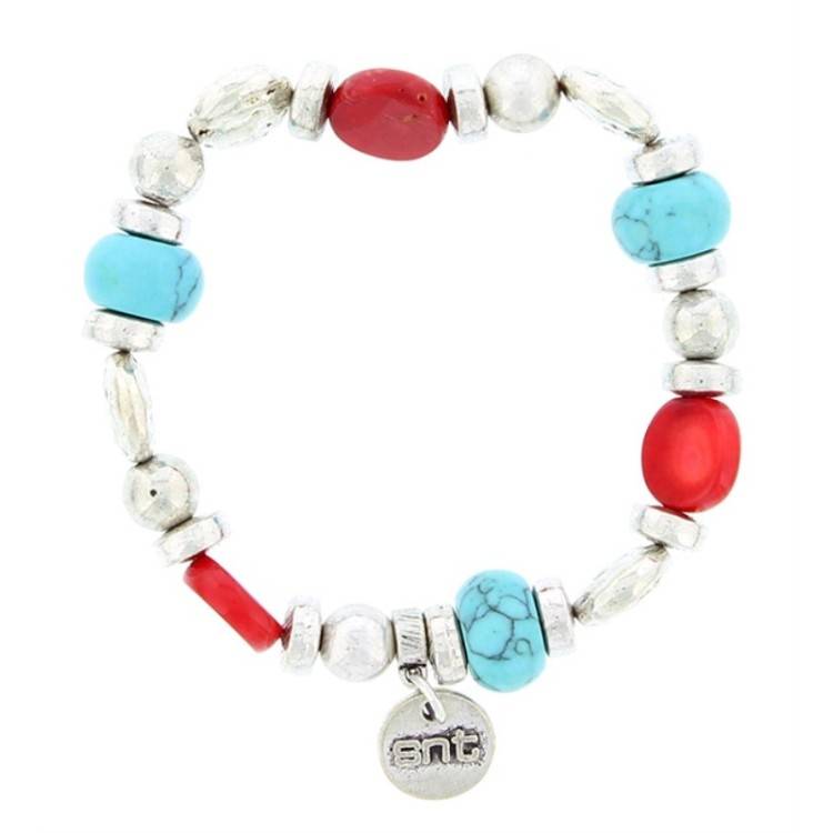 PULSERA CUENTAS METAL PIEDRAS
