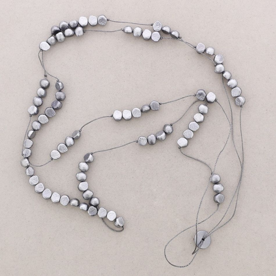 COLLAR LARGO DOBLE IMITACION NÁCAR
