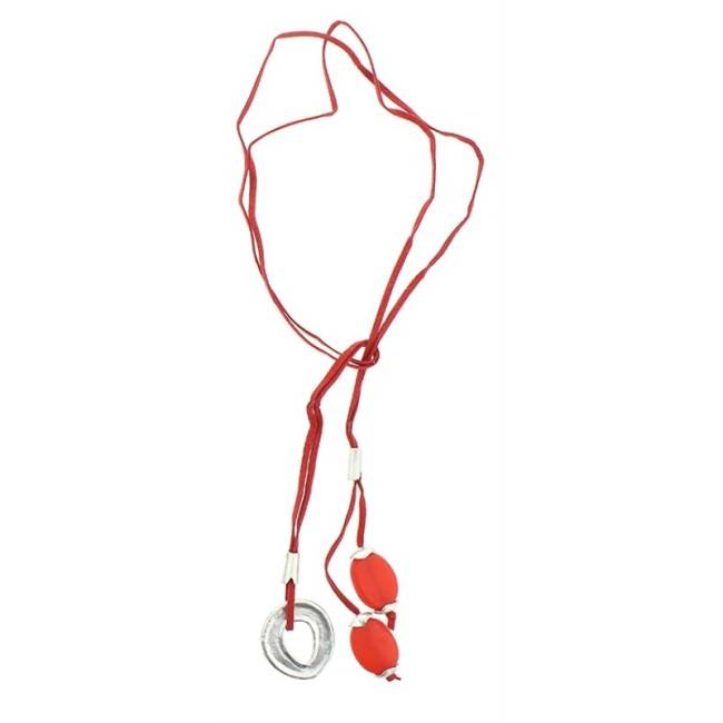 COLLAR LARGO CUENTAS METAL RESINA