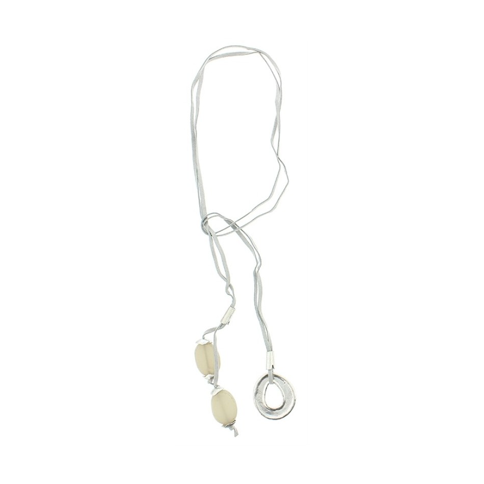 LONG NECKLACE METAL RESIN BEADS