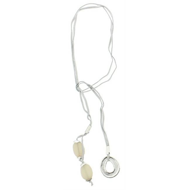 COLLAR LARGO CUENTAS METAL RESINA