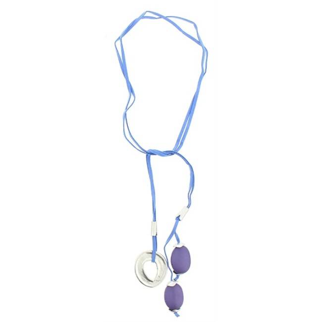 COLLAR LARGO CUENTAS METAL RESINA