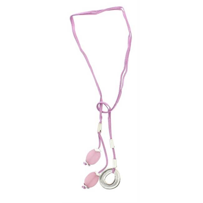LONG NECKLACE METAL RESIN BEADS
