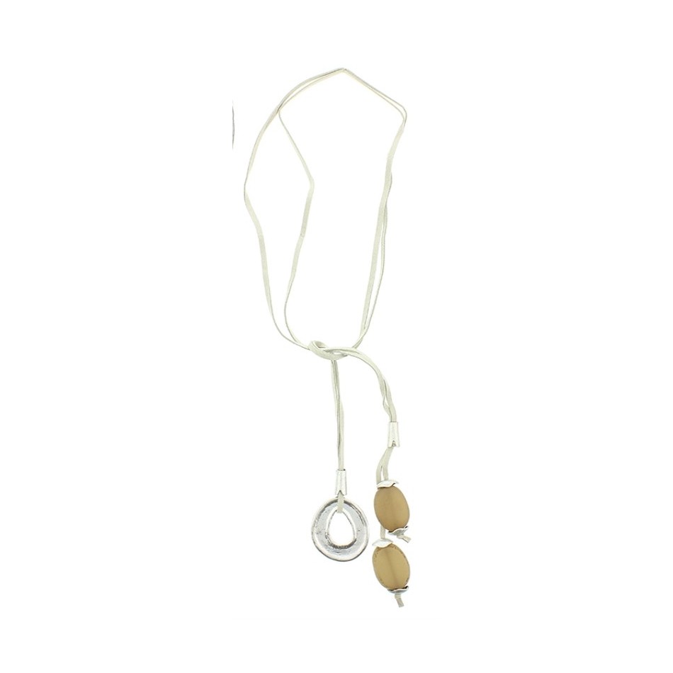 LONG NECKLACE METAL RESIN BEADS