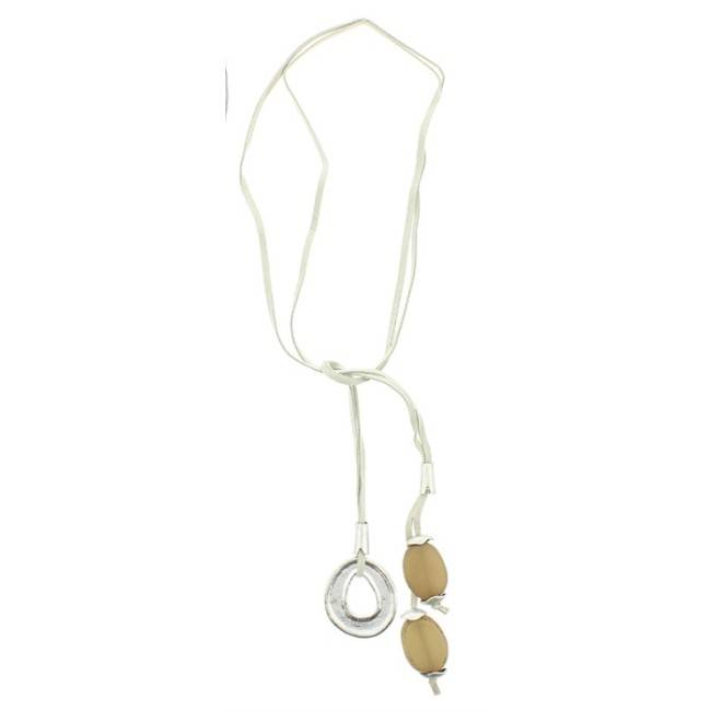 LONG NECKLACE METAL RESIN BEADS