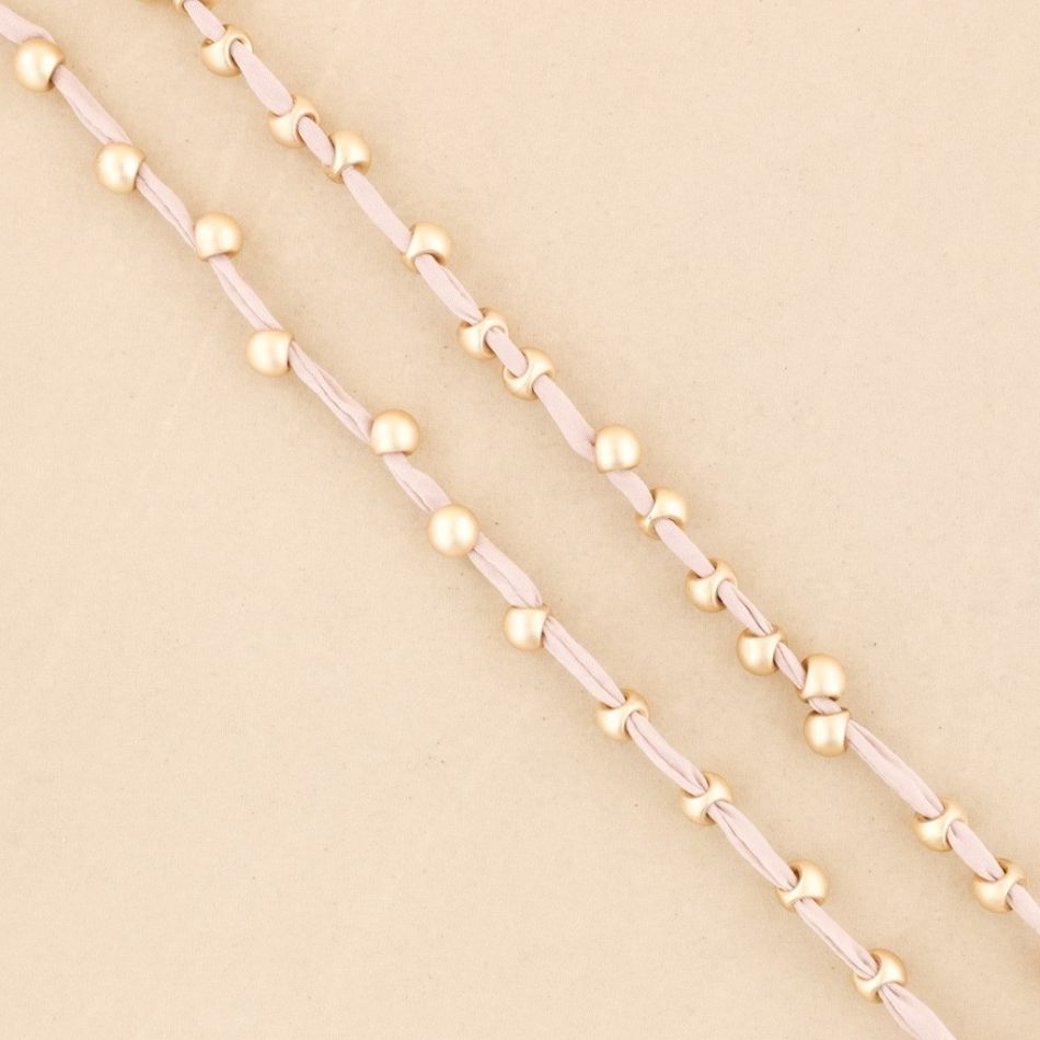 LONG IMITATION METAL BALL NECKLACE