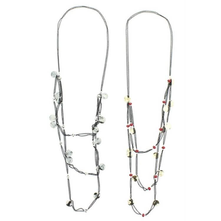 LONG NECKLACE WITH PENDANT CHAINS 2