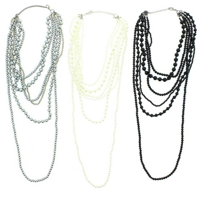 IMI MULTITURN NECKLACE. PEARL